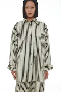 Anchor Shirt | Sage/Dark Khaki Stripe