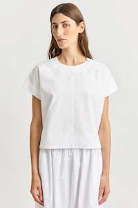 Tops Shirts: Cotton Drawstring Top | White