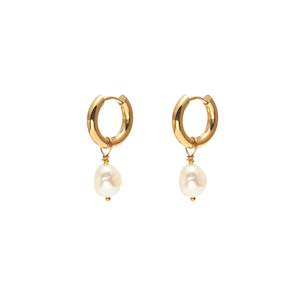 Allure Hoops | Pearl/Gold