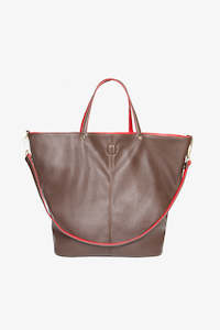 Antler: Hartley Reversible Tote | Choc/Red