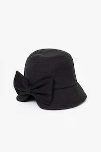 Antler: Bow Cloche Hat | Black