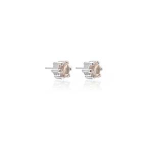 Harmony Stud Earrings | Rose Quarts/Silver