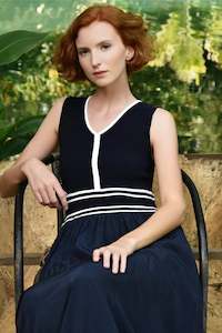 Draw The Line Dress | Navy