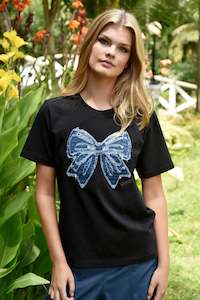 Simply Bowtiful T-shirt | Black/Denim