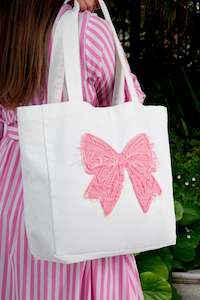 The Bold & Bowtiful Bag | White/Pink