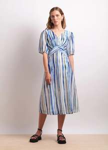 Draw The Line Dress | Azure Stripe