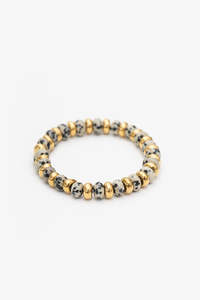 All: Dalmation/Gold Stretch Bracelet