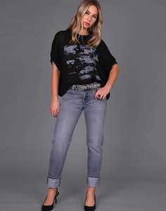 All: Broken Glass Oversized Tee | Black