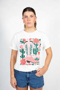 Boot’s All Tee | White Floral
