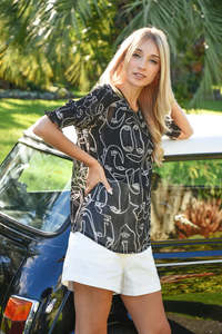 Tops Shirts: Crinkle Crush Top | Black