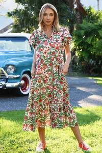 A Little Flair Dress | Berry Print