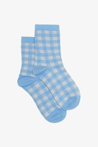 Antler: Gingham Sock | Blue & Silver