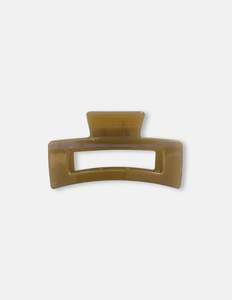 Hair: Rectangle Claw Clip | Transparent Caramel