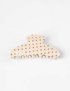 Hair: Hair Claw | Cream with Mini Brown Dot