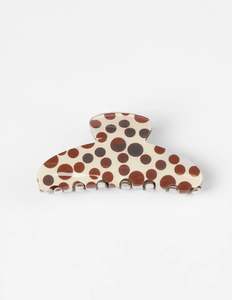 Hair: Hair Claw | Cream with Big Brown Dot