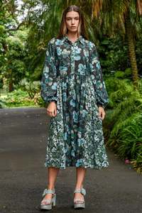 One For The Books Dress | Green Floral