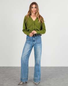 Superfine Merino Batwing Cardi | Moss