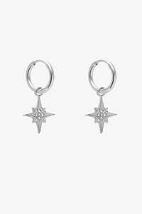 Stella Star Huggie Earrings | Silver