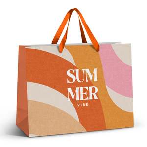 Bags: Extra Large Ribbon Handle Paper Bag - Full Colour