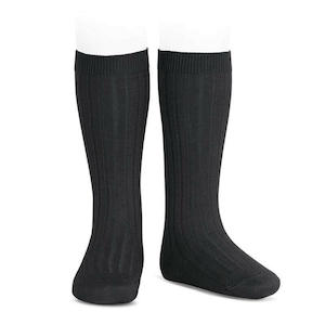 CONDOR  Basic Rib Knee High Socks(900) Black