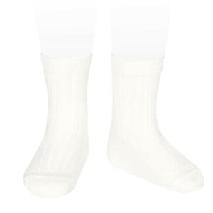 Condor: CONDOR  Basic Rib Short Socks(200) White