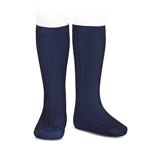 Condor  Basic Rib Knee High Socks(480) Navy Blue
