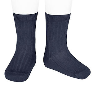 Condor  Basic Rib Short Socks(480) Navy Blue