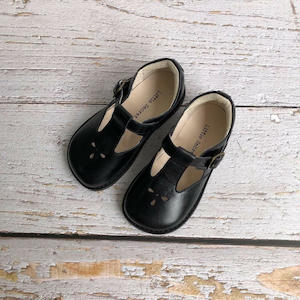 School Shoes: Little Secret T-bar The Ramona Black School Shoes