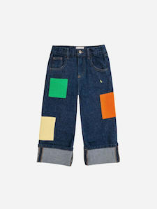 Sale Pants: Bobo Choses B.C Color Block patch denim pants