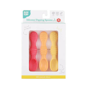 Bowls Utensils: Bumkins Silicone Dipping Spoons 3 Pack - Tutti Frutti