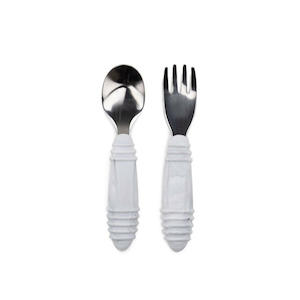 Bowls Utensils: Bumkins Spoon and Fork - Grey