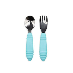 Bumkins Spoon and Fork - Light Blue