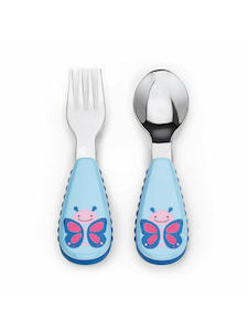 Bowls Utensils: Skip Hop Zoo Utensils Fork & Spoon - Butterfly