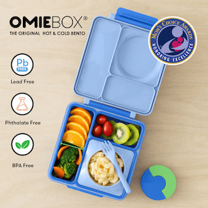 OmieBox V2 Bento Box for Kids - Insulated Bento Lunch Box - Sea Blue