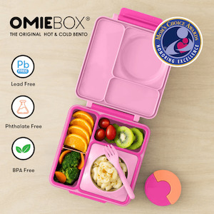 OmieBox V2 Bento Box for Kids - Insulated Bento Lunch Box - Pixie Pink