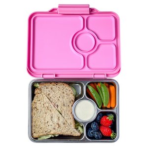 Yumbox: Yumbox Pret 4 Compartment Stainless Steel Leakproof Bento Lunch Box - Versilles Pink