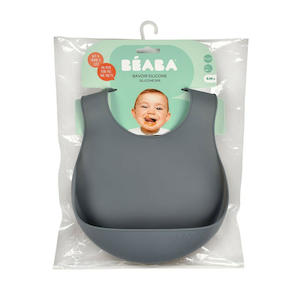 For Baby: Beaba Silicone Bib - Mineral