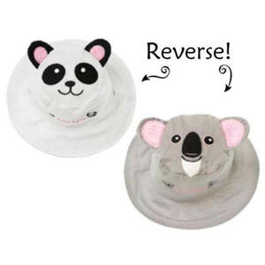 Flapjacks Hats: Reversible Kids Sun Hat - Panda/Koala