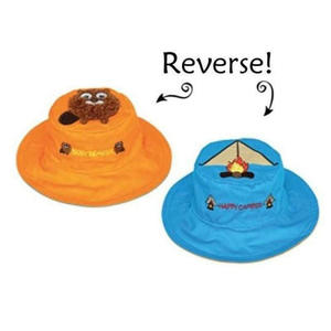 Reversible Kids Sun Hat - Beaver/Tent