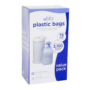 Ubbi Steel Diaper Pail: Ubbi Plastic Bags - 75 Diaper Pail Bags