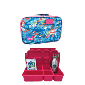 Lunch Time: Go Green Lunch Box Set - Mermaid Paradise (Pink Lunchbox + insulated bag + drink bottle + ice pack)