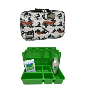 Lunch Time: Go Green Lunch Box Set - Extreme (Green Lunchbox + insulated bag + drink bottle + ice pack)