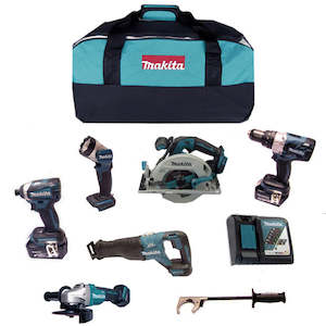Makita Combo 6 Piece Kit PREMIUM 18V -Grinder