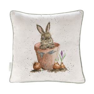 Cushions: Wrendale Cushion Flower Pot Bunny