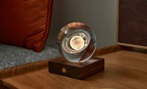Mens Gifts: Walnut Saturn 3D Laster Engraved Light