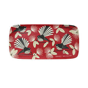 Trays: Bamboo Tray Flirting Fantails Red