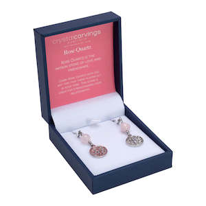 Earrings: Tree of Life Earring Rose Quartz