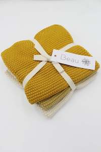 Washcloths: Wash Cloths S/3 Mustard