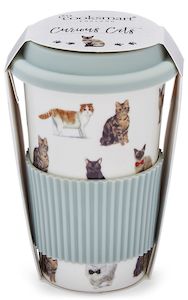 Eco Mugs: Curious Cats Ceramic Travel Mug