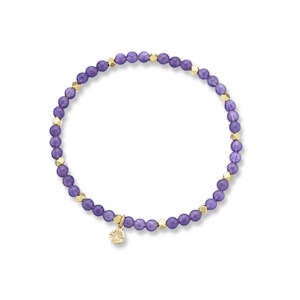Amethyst Aura of Gold Gem Bracelet